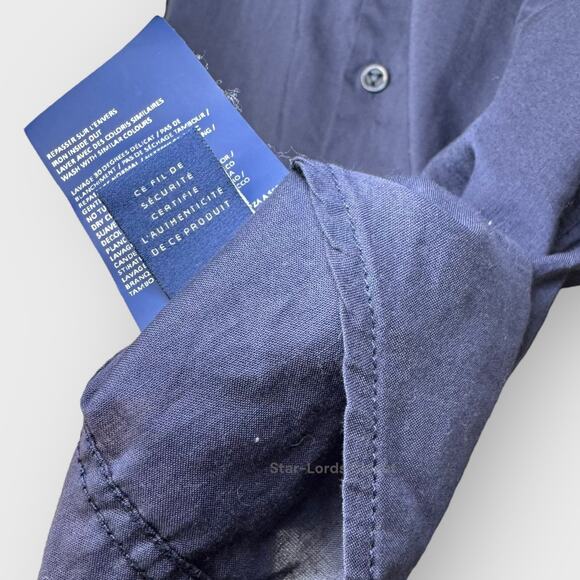 Vilebrequin Navy Blue Lightweight Button Up Shirt XS Cotton Voile Resort Casual - Picture 4 of 6